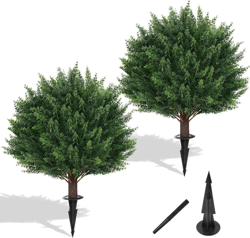 yangrass 23" set of 2 artificial cypress topiary, main product view