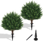 yangrass 23" set of 2 artificial cypress topiary, main product view