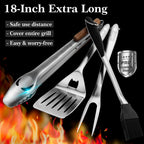 grillart bbq tools grill tools set -18inch grilling shown in use