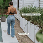 Veradek Block Series Span Plastic Planter - Tall Rectangular Planter for Indoor or Outdoor Patio/Porch, White, 24.25 in Height, 12 in Width, 30 in Length