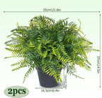 2set artificial fern potted plant for front door shown in use