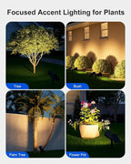 4 Pack Solar Powered Spotlights Waterproof Outdoor for Christmas Decorations, Tree, Santa Claus, Snowman, Christmas Ambient Outdside Spot Landscape Lights for Wall, Garden, Yard, Sidewalk, Warm White