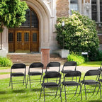VINGLI 20 Pack Folding Chairs with Padded Seats, Metal Frame with Pu Leather Seat & Back, Capacity 350 lbs, Black