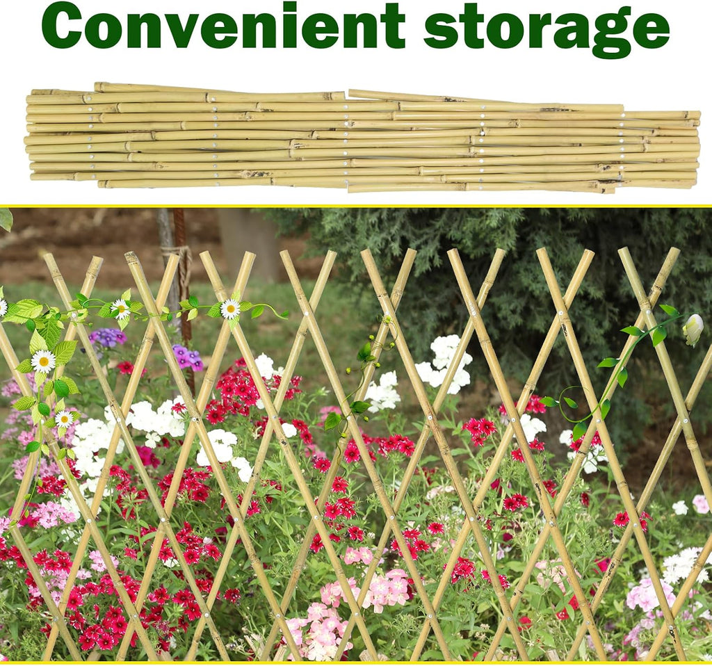 jollybower 48x72 inch expandable bamboo trellis, garden lattice, close-up detail