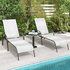 Giantex Patio Lounge Chair, Outdoor Chaise Lounge with 5 Adjustable Backrest, Sturdy Steel Frame, Sunbathing Recliner, Beach Chair, Tanning Chair for Outside, Yard, Balcony, Pool Chairs, Grey
