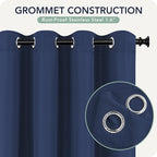 Outdoor Curtains for Patio Waterproof 6 Panels - Windproof, Privacy, Weatherproof Outside Drapes for Gazebo Pergola Porch, Grommet Top and Tab Bottom, 54x84 Inch, Navy