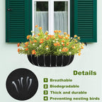 2PCS 36Inch Upgraded Planter Basket Liners Fabric Window Box Liners Felt Trough Planter Liner Black Flower Basket Liner Non-Woven Hanging Plant Liner for Planters Garden Fence - Avoid Bird Nesting