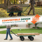 sekey steel garden cart, 1000 lb capacity, removable, side view