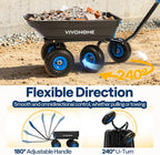 vivohome 660lbs wheelbarrow dump garden cart with 2-in-1 on a desk or shelf