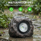 Solar Rock Lights Outdoor Garden Waterproof - Super Bright LED Solar Spotlights, Solar Powered Landscape Path Decorative Garden Stone Lights for Pathway, Walkway, Yard, Patio (2 Pack)