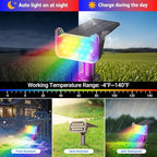 WdtPro 4 Pack Solar Color Changing Lights, 10 Lighting Modes Solar Lights Outdoor Waterproof, Multicolor RGB Outdoor Lights, 9 Colors Auto Cycling Landscape Spolights for Yard Garden Decoration