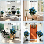 artificial hydrangea trees potted, 3ft uv resistant faux on a desk or shelf