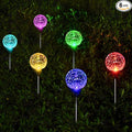SOLPEX Solar Garden Lights 6 Pack, Solar Lights Outdoor Decorative, Solar Globe Lights Outdoor Waterproof for Yard and Garden, Multi-Color Changing Cracked Glass Ball LED Lights