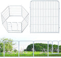 white outdoor garden fence 5 panels with 1, main product view