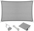 Eden's Decor Straight Flat-Edged Sun Shade Sail Rectangular 18' x 19' Grey UV-Blocking Outdoor Canopy Fabric Cloth Awning for Pergola Patio Garden Backyard Custom Size