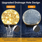Solar Garden Lights Outdoor Waterproof, 4 Pack 30 LEDs Cracked Glass Ball Light, Ground Landscape Garden Decor, Solar Globe Decorative for Pathway/Patio/Lawn/Yard (Warm White, 3.9")