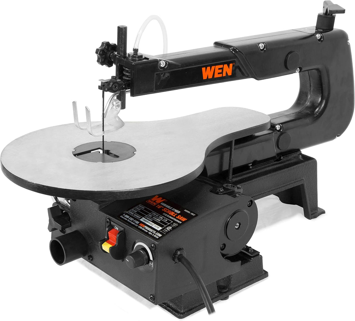wen 3922 16-inch variable speed scroll saw with, side view
