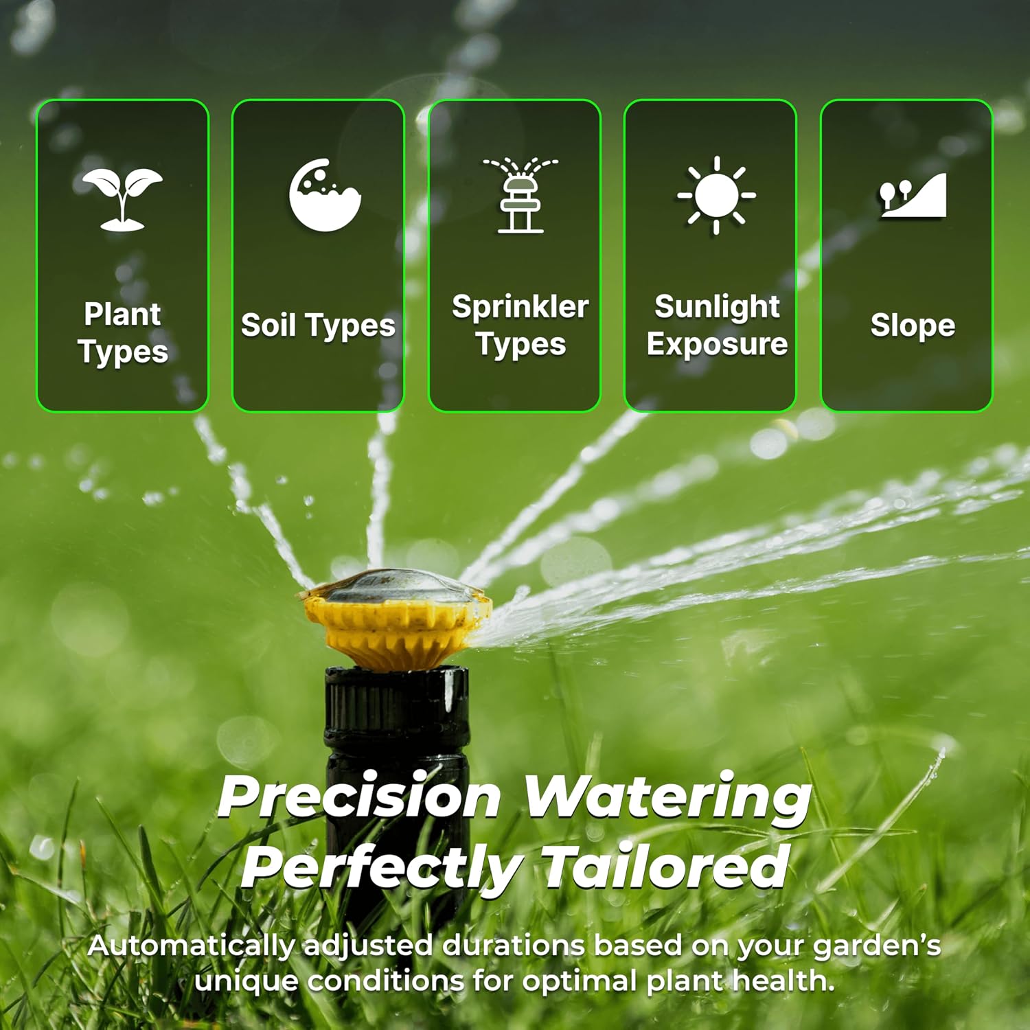 ImoLaza Outdoor Sprinkler Controller, 4-Zone Ultra WiFi Sprinkler Timer | Smart lawn irrigation: water saving, weather-based, soil saturation skip, easy App control, works with Alexa, fault alerts