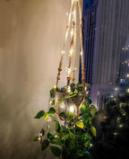 Comtelek 2 Packs Fake Hanging Plant with Pots for Home Decor Artificial Hanging Basket Plants Macrame Plant Hanger with Faux Vines Greenery for Bedroom Bathroom Room Wall Boho Decor Indoor Outdoor