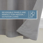 TOWN & COUNTRY BASICS Cabana Solid Heavyweight Indoor Outdoor Curtains, Light Filtering Opacity with Grommet Top, Water Repellent, 2-Pack Set, 54"x108", Medium Grey
