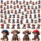 Weysat 40 Pcs Mini Highland Cow Figurines, Tiny Resin Farm Animals for DIY | Cute Miniature Highland Cow Statues, Small Cows to Hide, Garden Accessories Decor, Micro Craft, for DIY Outdoor Landscape