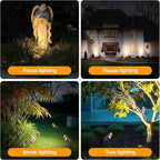 LUTEC Solid Brass Low Voltage Landscape Lighting, 12V Heavy Duty Waterproof Landscape Spotlights, Adjustable Bronze Uplights Outdoor Fixtures for Garden Yard Pathway Tree Without Bulb, 4 Pack