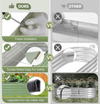 Galvanized Raised Garden Bed - 8x2x1.4FT Metal Planter Boxes Outdoor | Oval Steel Raised Bed Kit for Gardening with Protective Tape, Bracing Rods, Gloves for Vegetables, Flower, Herb (Green)