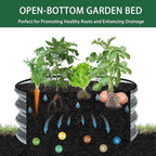 2 Pcs 2x2X1 ft Galvanized Raised Garden Bed with Embossed Leaf Vein Pattern, Light Green Metal Round Outdoor Planter Box for Vegetables, Fruits, Flowers & Herbs