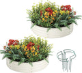 Galvanized Metal Planter Round Raised Garden Bed Kit for Gardening Outdoor，2x2x1ft 2pc Grow Garden Box Raised Flower Bed，Round Galvanized Planter Outdoor Metal Fire Pit Ring White