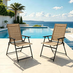 patio folding chairs set of 2, portable outdoor, main product view