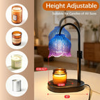 Candle Warmer Lamp with Timer and Dimmer, Adjustable Height Design | Flameless Electric Wax Warmer for Jar Candles, with 2 Bulbs, Home Decor Birthday Gift for Mom & Women, House Warming