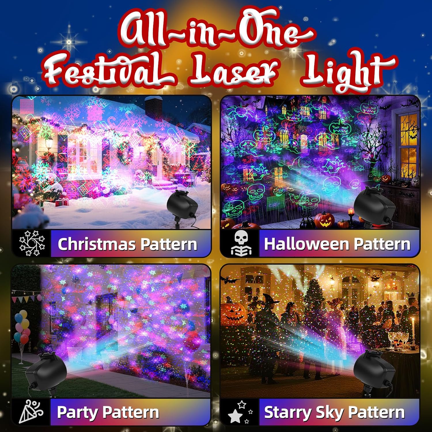 Laser Projector Landscape Lights Outdoor, Muli Color Projection Lights with Remote Controller, Outdoor Waterproof Indoor Patio Garden Landscape Decor Tree Decoration (RGB), SA556