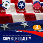 american flags for outside 3x5 (pack of 3), close-up detail