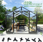 amerlife 8x12x7ft polycarbonate greenhouse, walk in greenhouse with, close-up detail