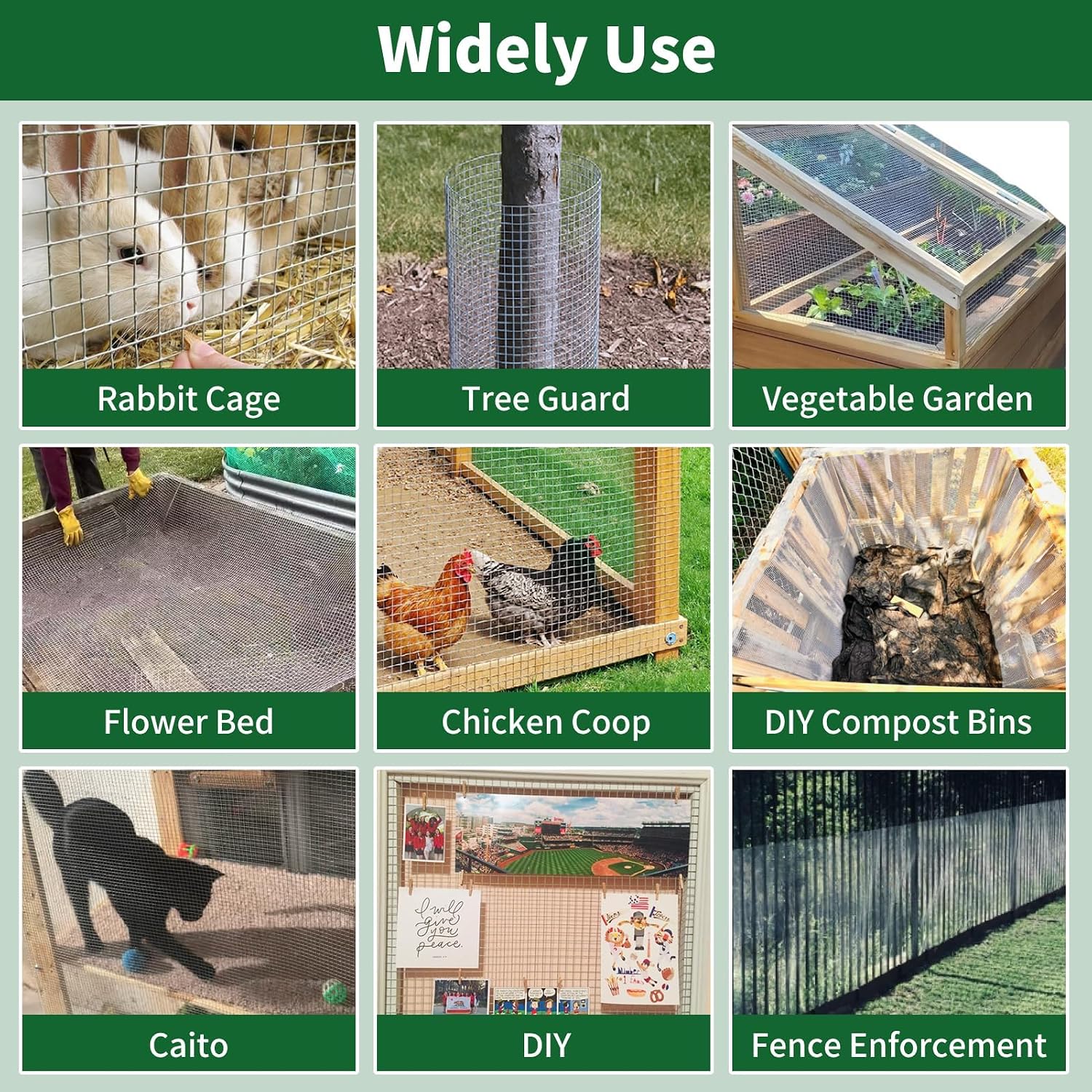Amagabeli Hardware Cloth 1/2 inch 48 in x 50 ft True 19 Gauge Chicken Wire Double Galvanized Welded Wire Fencing Mesh Roll Garden Plant Support Poultry Netting Rabbit Cage Snake Gopher Fence