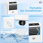 homcom 8000 btu portable air conditioner for rooms, front angle view