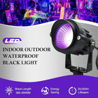 Halloween Outdoor Blacklight Spotlight,12W Outdoor Black Lights for Glow Party,Purple LED Landscape Lighting for Yard Garden Poster Bar Decoration,1Pack