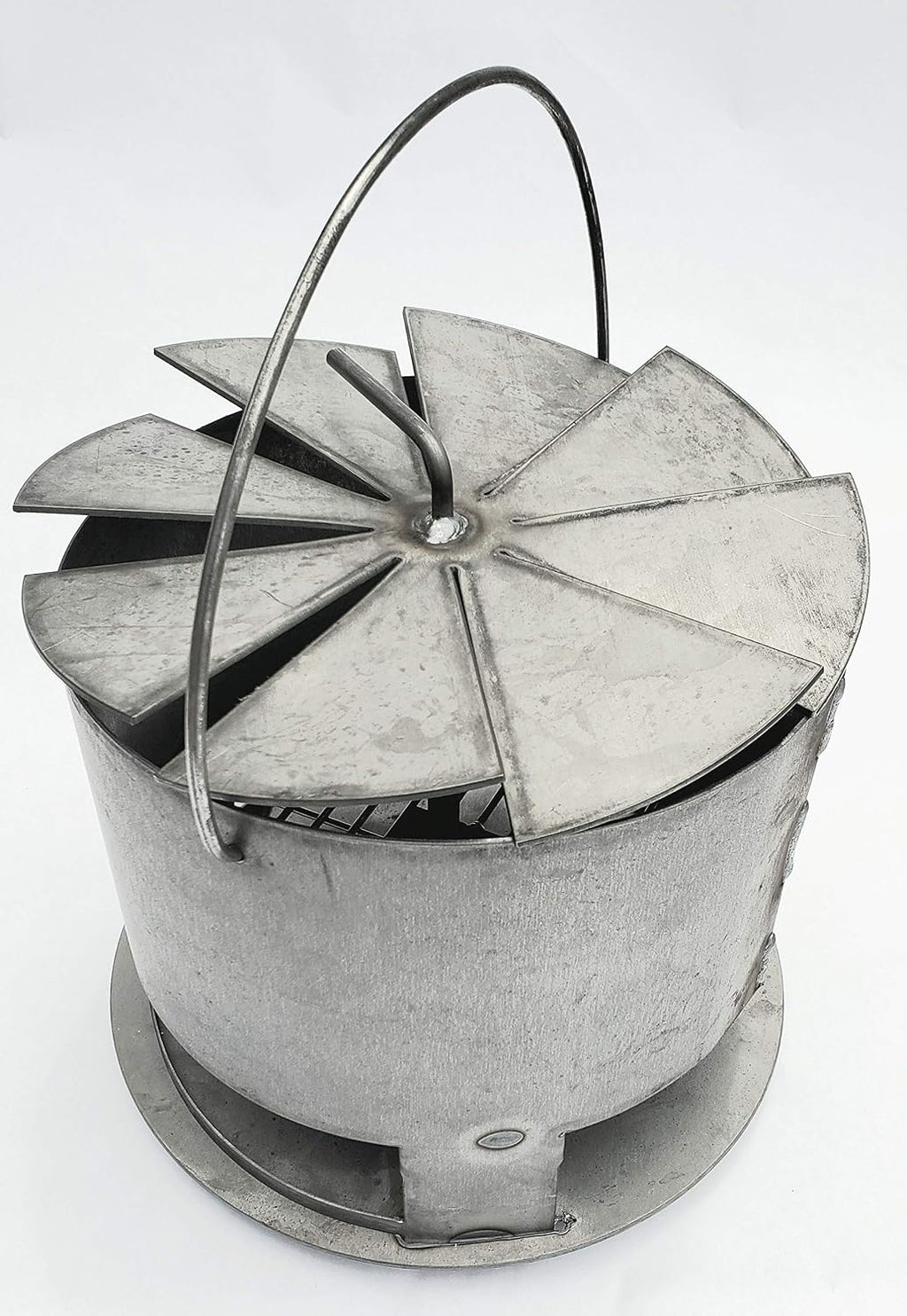 Hunsaker Vortex Charcoal Basket for 22.5" WSM & Drum Cookers - Heavy Duty 14 Gauge Steel - USA Made - Promotes Even Cooking, Prevents Burning - Round Design with Built-In Ash Pan