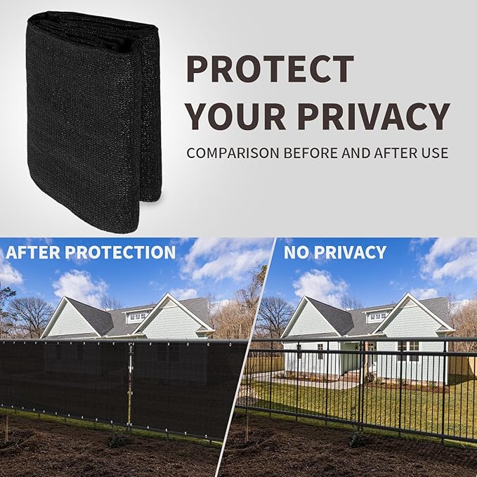 LOVE STORY Custom Size 3.3'x13' Black Balcony Privacy Screen,UV Block Privacy Fence Screen,90% Shield for Outdoor Pool Garden Apartment Railing
