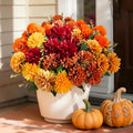 fake flowers artificial mums for outdoors,uv resistant faux, main product view