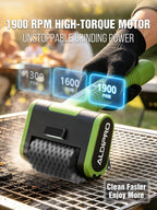 2-in-1 Electric Grill Brush & Ice Scraper with 1900 RPM Heavy Duty Motor | Electric Grill Cleaner with 3 Quick Release Heads, Long Handle, Splash Guard, 3H Runtime & Storage Case for All Grill Types