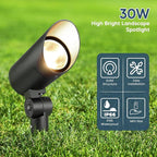30W Spot Lights Outdoor LED Spotlight 120V 3000LM Ultra Bright Flag Pole Light with Metal Stake and Metal Base Warm White Landscape Lights for Flag Tree Garden House 5FT Cord with Plug (1)