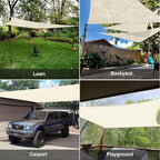 SUNLAX Sun Shade Sail 10' x 13' Butter Cream Rectangle Canopy Sail Shade Cover UV Block Permeable Sunshade Outdoor for Patio Backyard (We Make Custom Size)