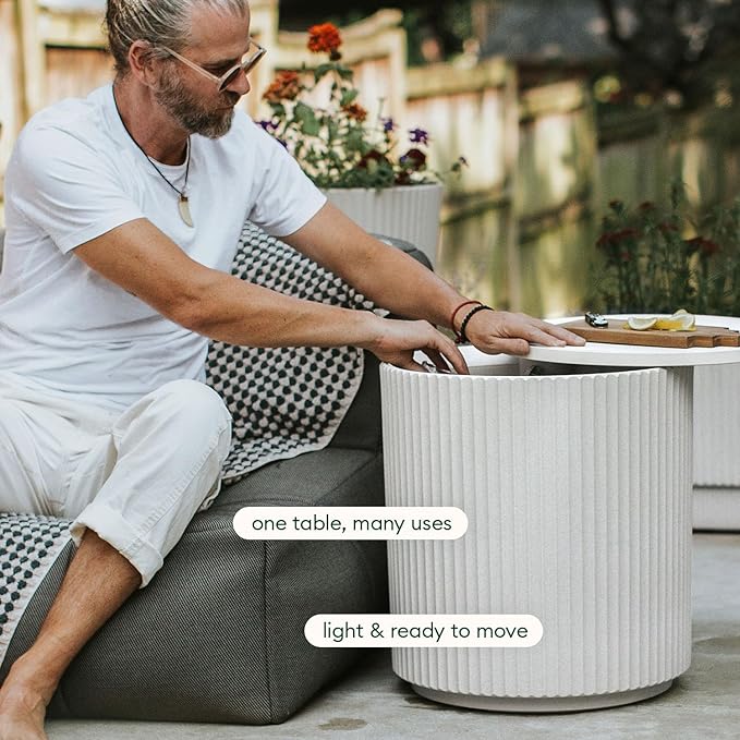 Veradek Outdoor Cooler Side Table - 2 in 1 - Designed for use as Outdoor Side Table, Patio Decor and Ice Chest