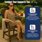 Tall Adirondack Chair - HDPE Outdoor Furniture - Poly Adirondack Bar Stool - Heavy, Stress Free Furniture for Balcony, Deck, Patio, Front Porch, Brown