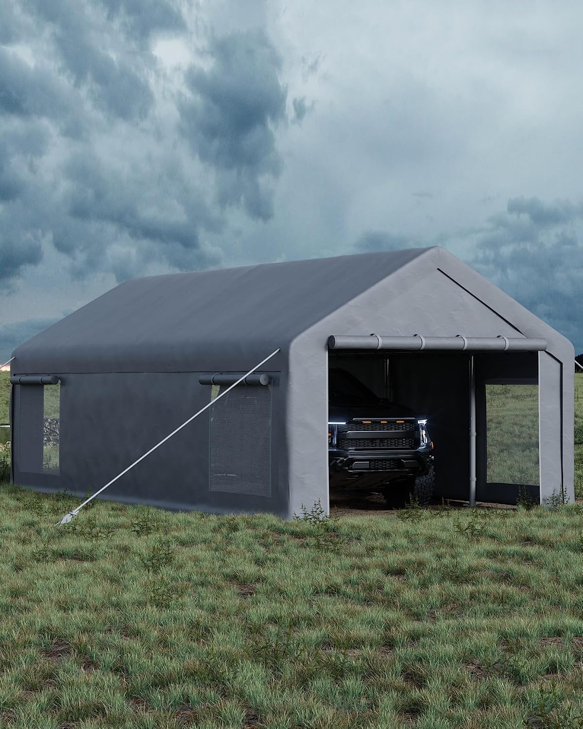 13x25 ft carport with 10 sandbags, car port, main product view