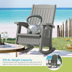 Suncast Outdoor Patio Rocking Chair, Under Seat Storage, Dove Gray