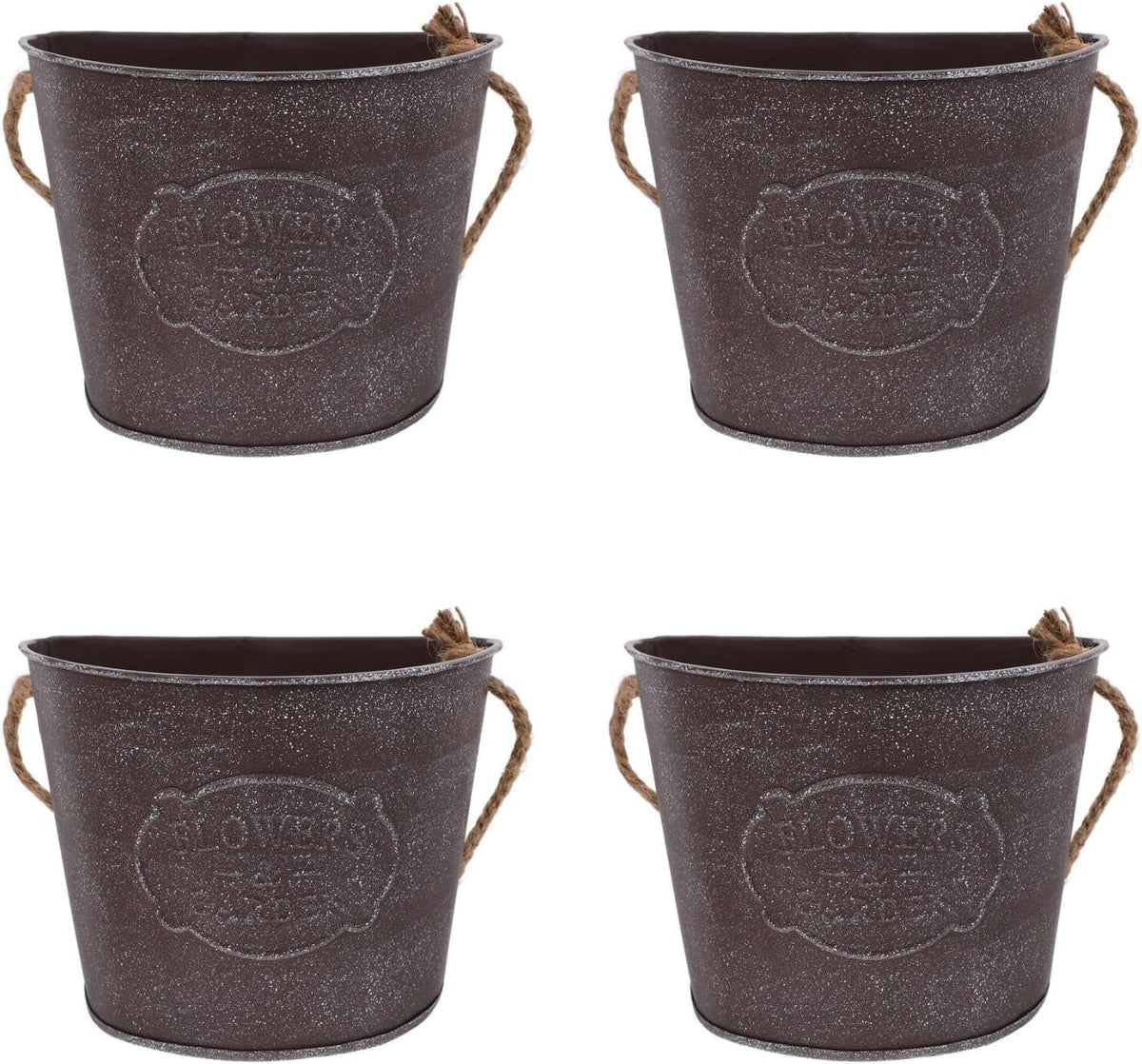 ganazono wall hanging flowerpot 4-pack 6.69x5.51x12.59in iron art, main product view