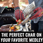 Grill Basket for Outdoor Grill - Durable Premium Stainless Steel Vegetable Grill Basket - XL Family Size BBQ Grill Basket - Perfect Grilling Accessories for Veggies, Fish, Shrimp & Kebabs | Family-Sized | Dishwasher Safe | Stainless Steel | Includes