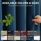 Joydeco Blackout Patio Sliding Door Curtains 108 Inches Long, Grommet Privacy Room Divider Curtains, Extra Wide Thermal Blackout Drapes for Bedroom Living Room (Navy Blue, 80Wx108L, 1 Panel)